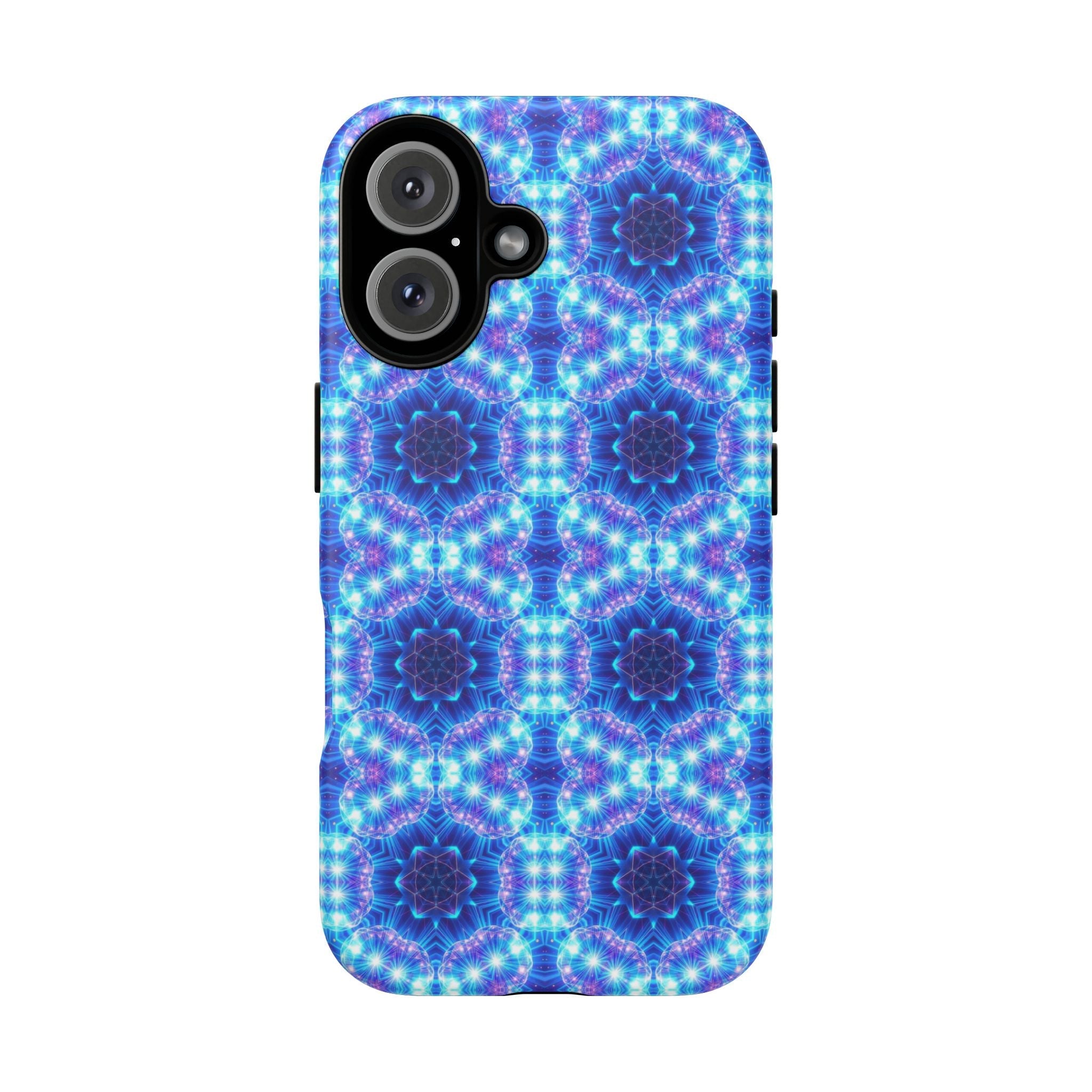 Blue Mandalas with Neon Lights Tough Phone Cases