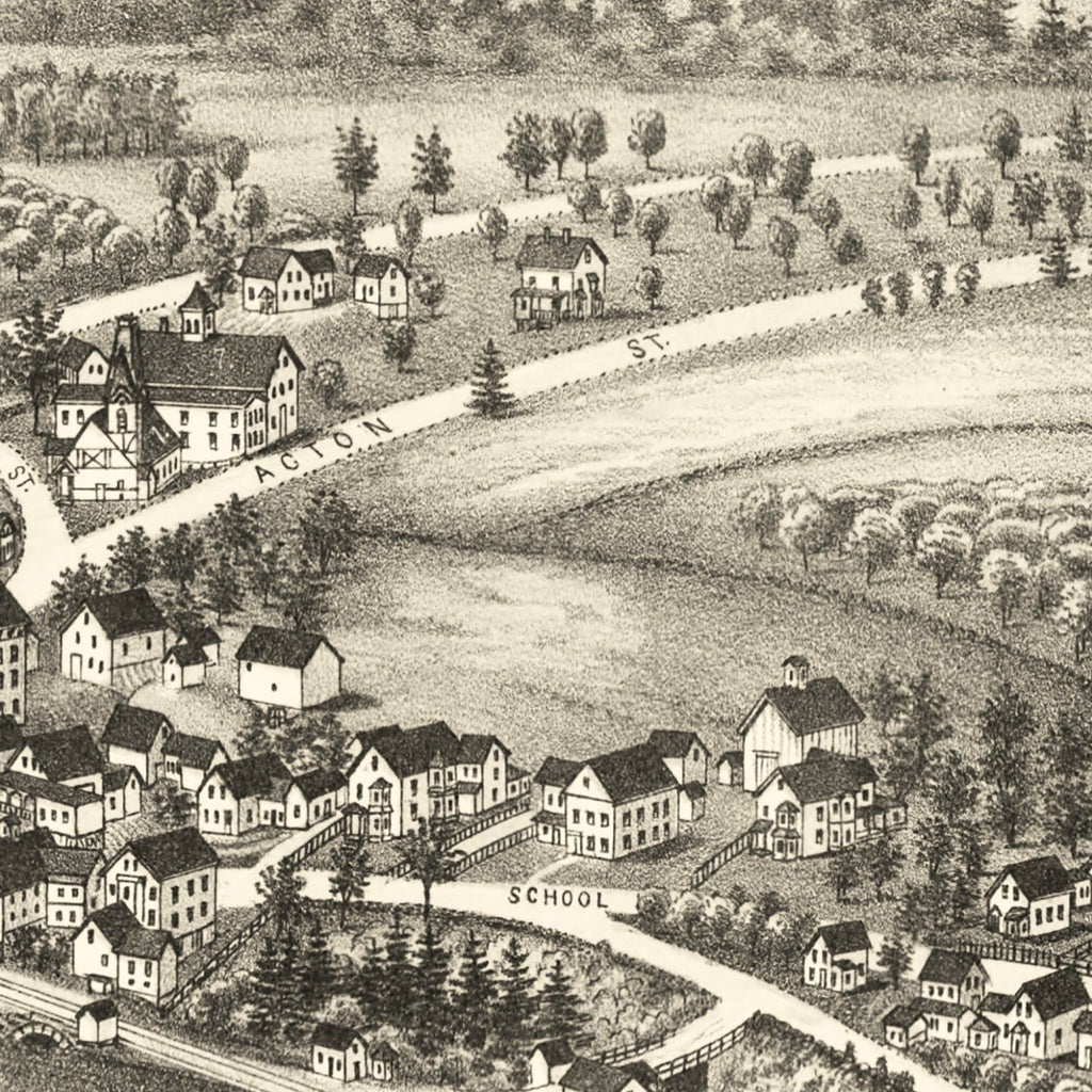 Vintage Map of South Acton, Massachusetts 1886