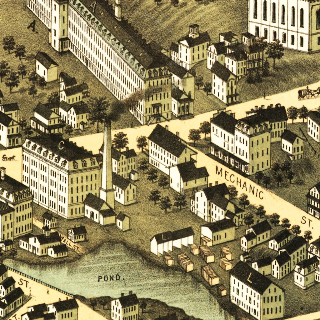Vintage Map of Spencer, Massachusetts 1877