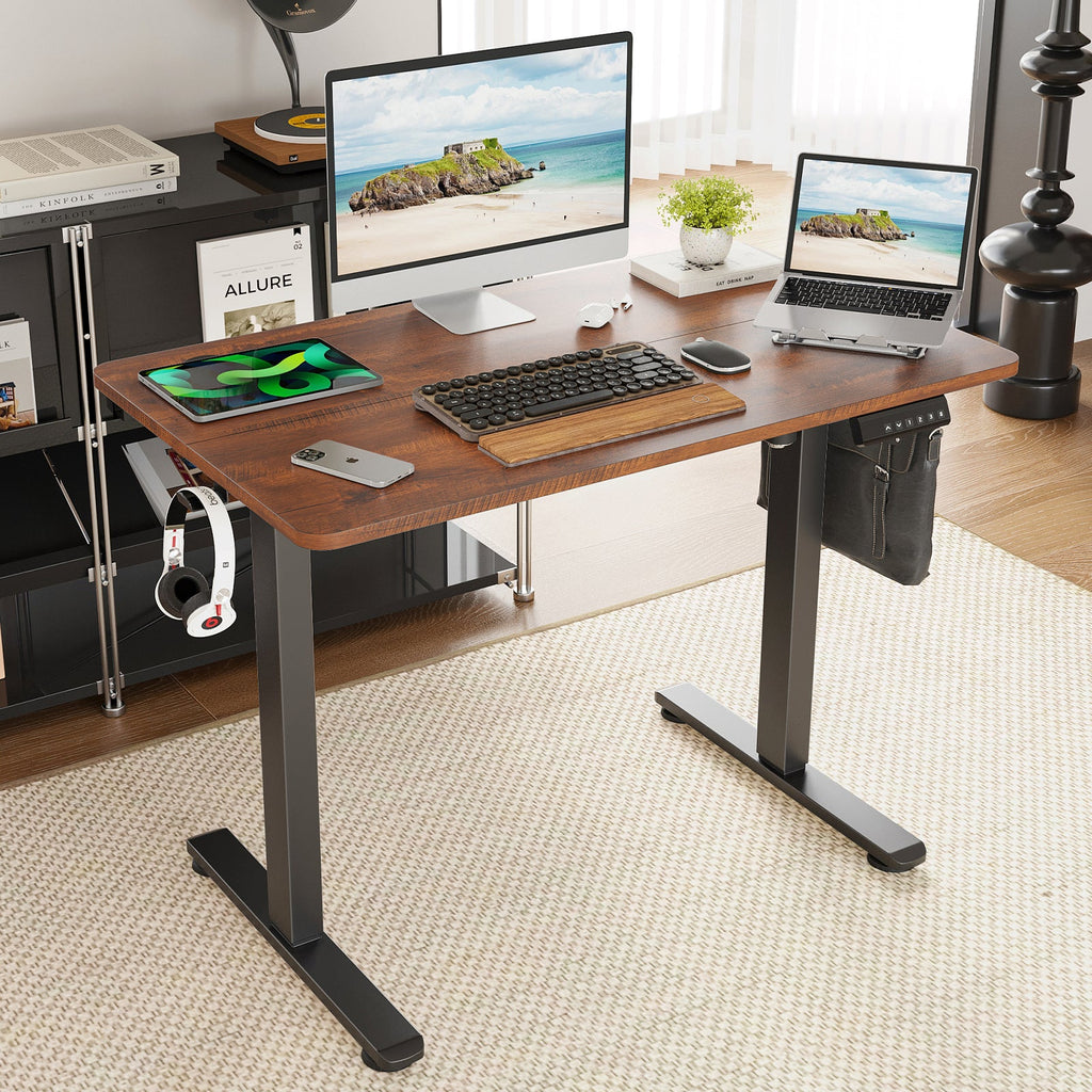 STARY Electric Standing Desk Adjustable Height Sit Stand Home Office Desk with Splice Board