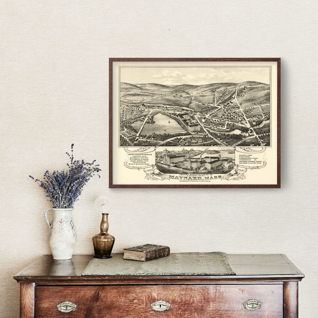Vintage Map of Maynard, Massachusetts 1879