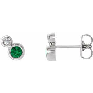 14K Yellow Gold 5 mm Round 1/8 CTW Natural Diamond Semi-Set Earrings – image 3