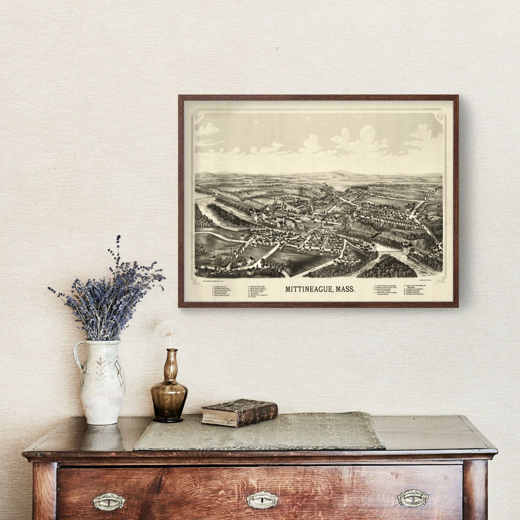 Vintage Map of Mittineague, Massachusetts 1889