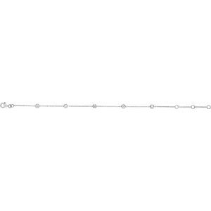 14K White Gold 1/4 CTW Natural Diamond Bezel-Set 5-Station 5 1/2-7" Bracelet