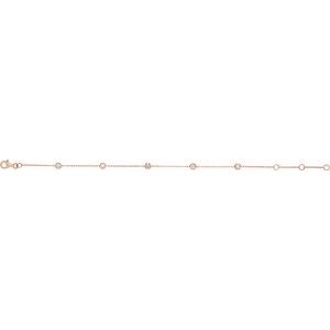 14K Rose Gold 1/4 CTW Natural Diamond Bezel-Set 5-Station 5 1/2-7" Bracelet – image 2
