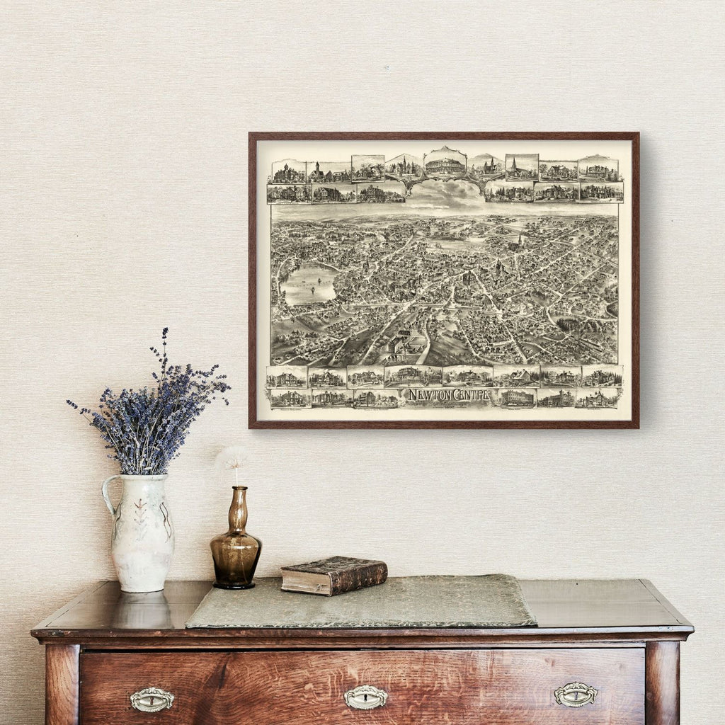 Vintage Map of Newton Centre, Massachusetts 1897