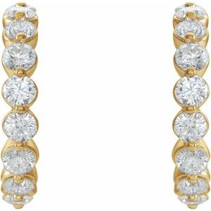 14K Yellow Gold 1 3/8 CTW Natural Diamond 16.5 mm Hoop Earrings – image 2