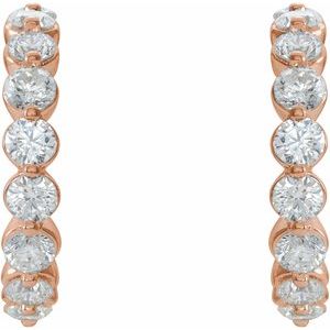 14K Rose Gold 7/8 CTW Natural Diamond 14.5 mm Hoop Earrings – image 2