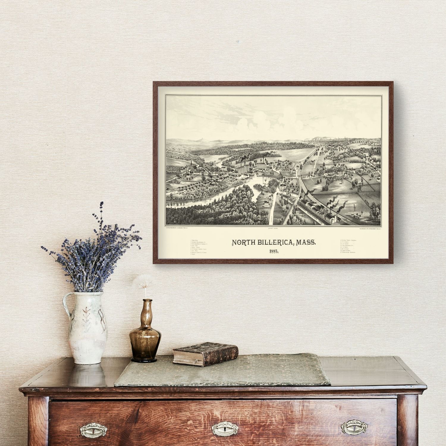 Vintage Map of North Billerica, Massachusetts 1887