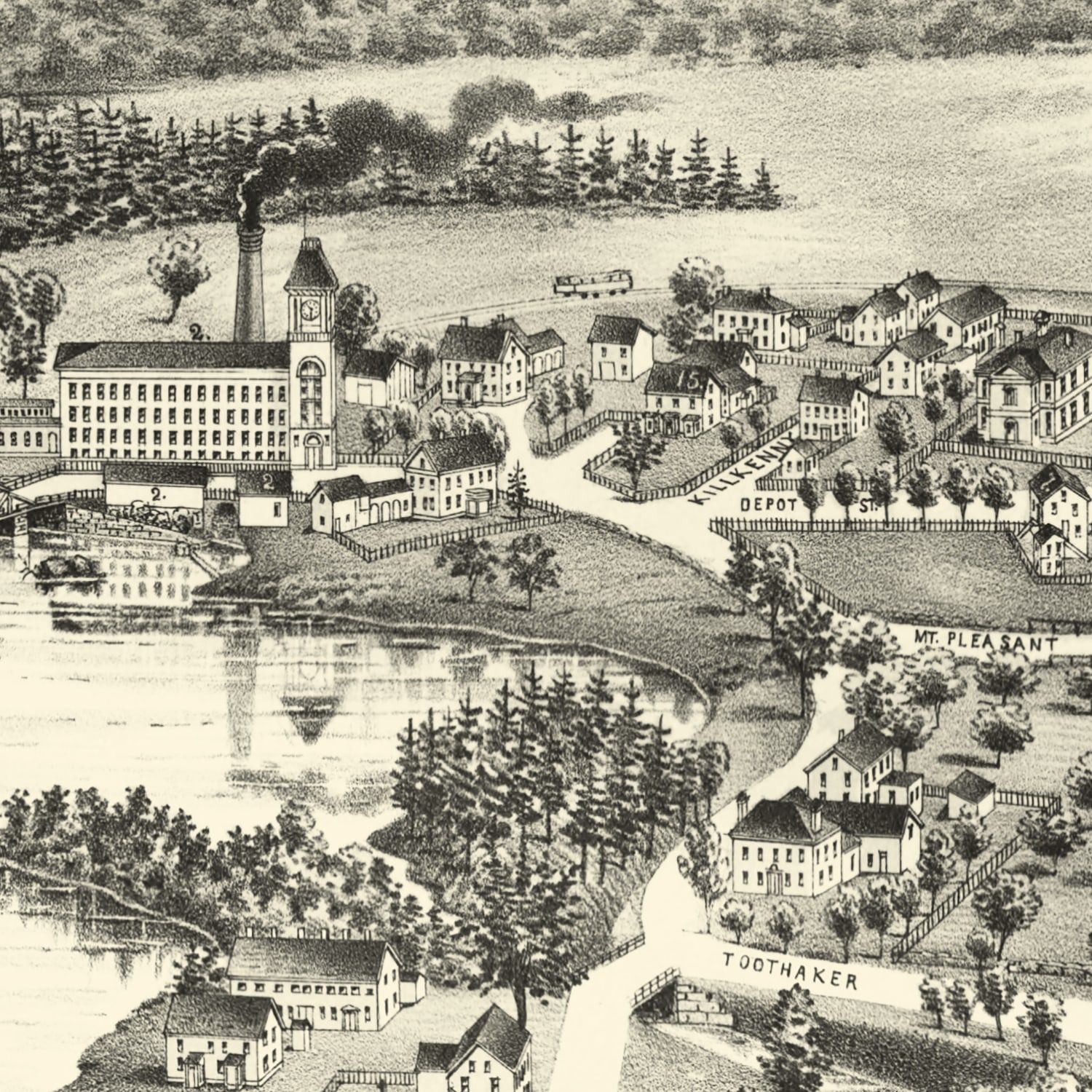 Vintage Map of North Billerica, Massachusetts 1887