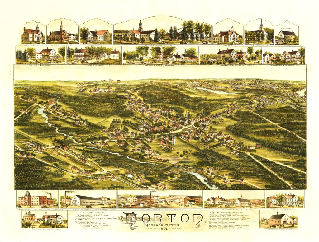 Vintage Map of Norton, Massachusetts 1891