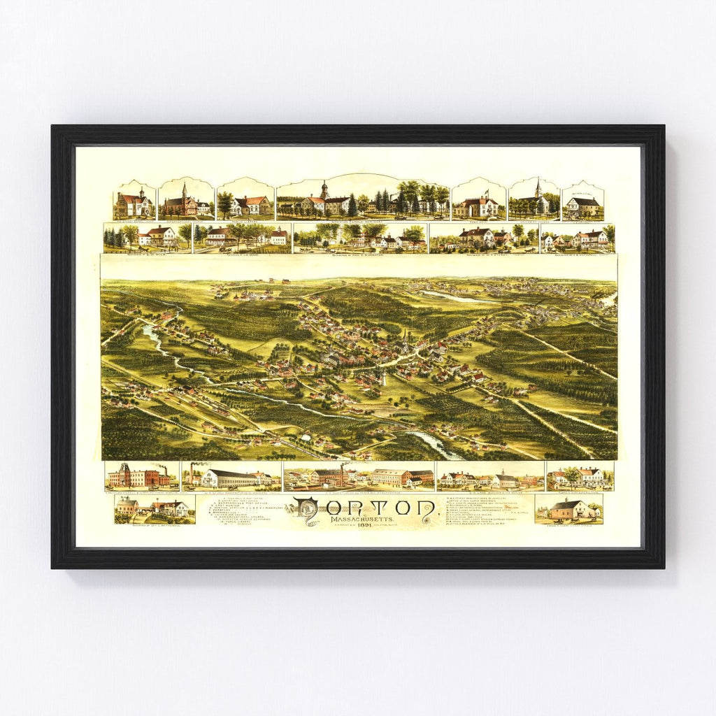 Vintage Map of Norton, Massachusetts 1891