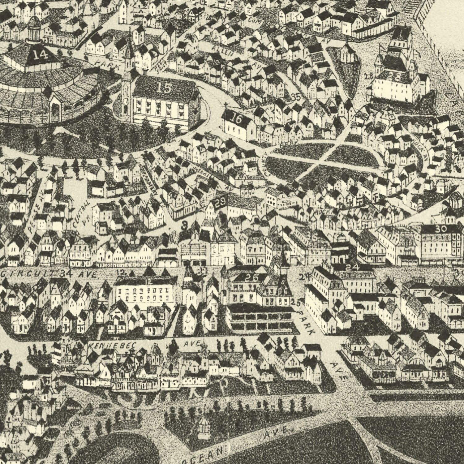 Vintage Map of Cottage City, Massachusetts 1890