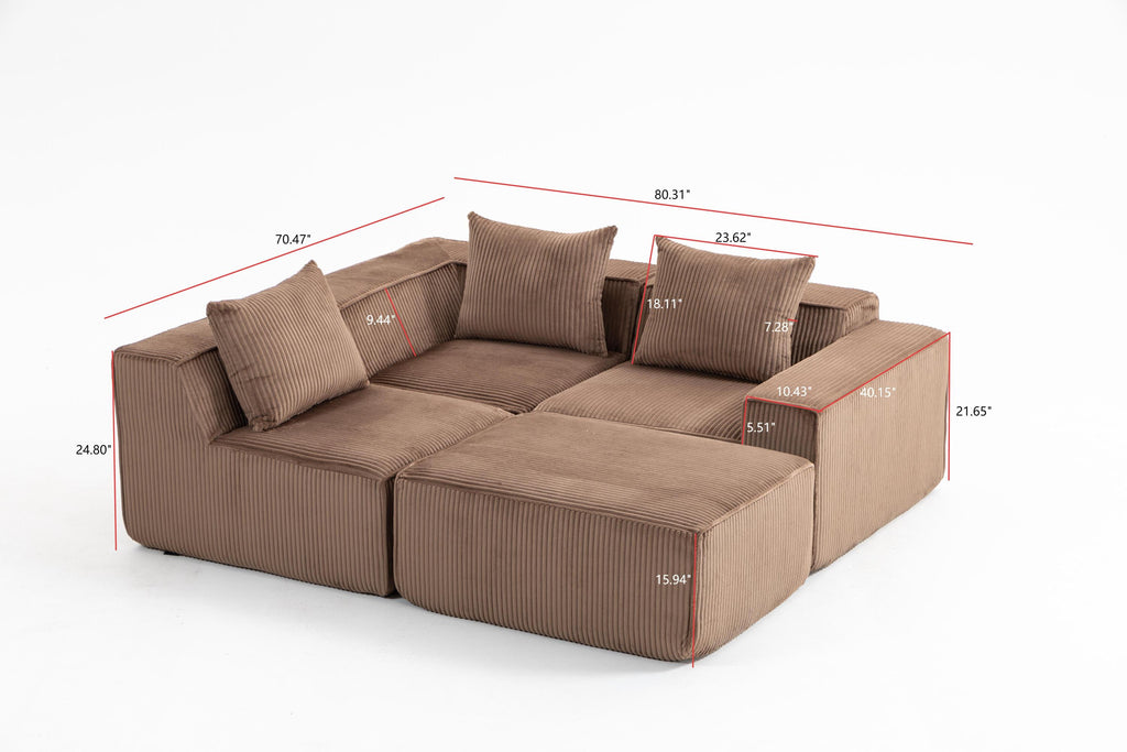 Multi person modular compression sofa that can be freely combined-33005-4