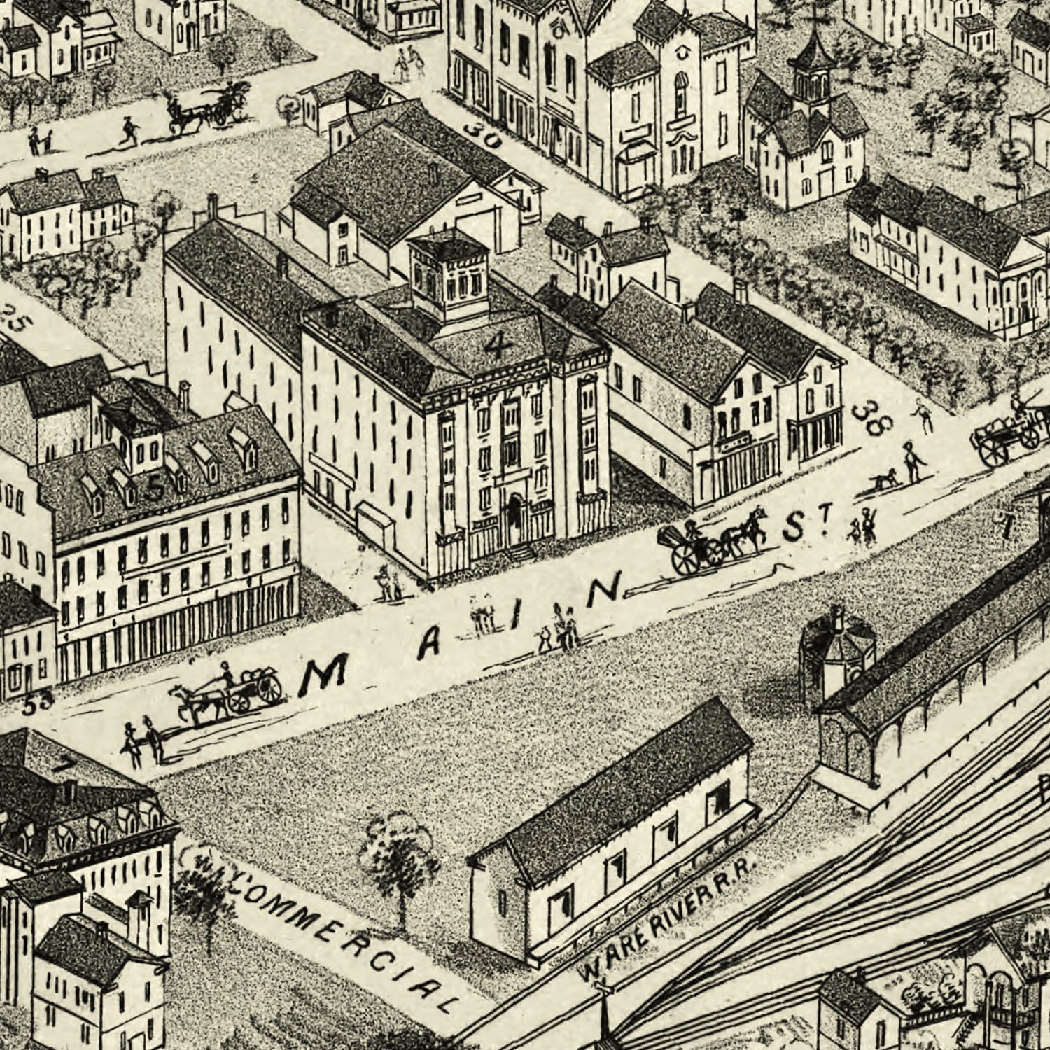Vintage Map of Palmer, Massachusetts 1879