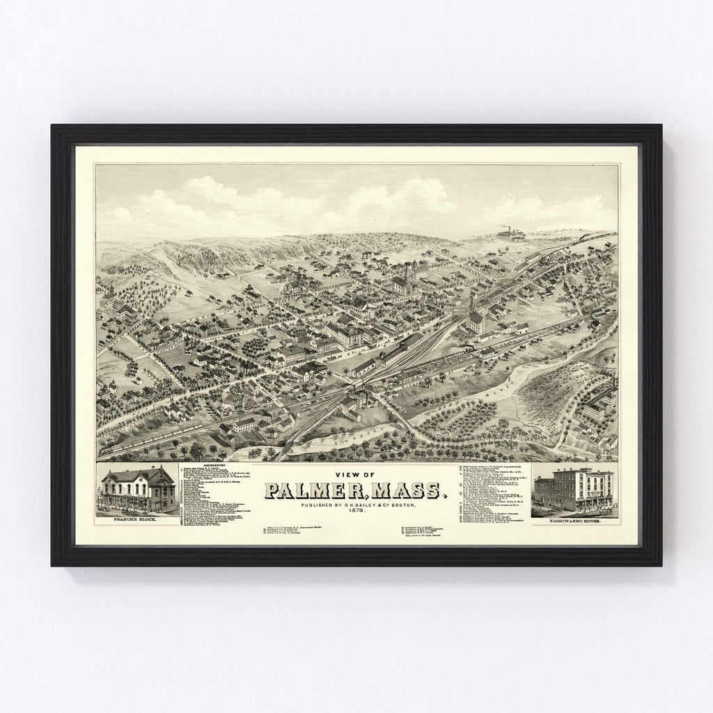 Vintage Map of Palmer, Massachusetts 1879