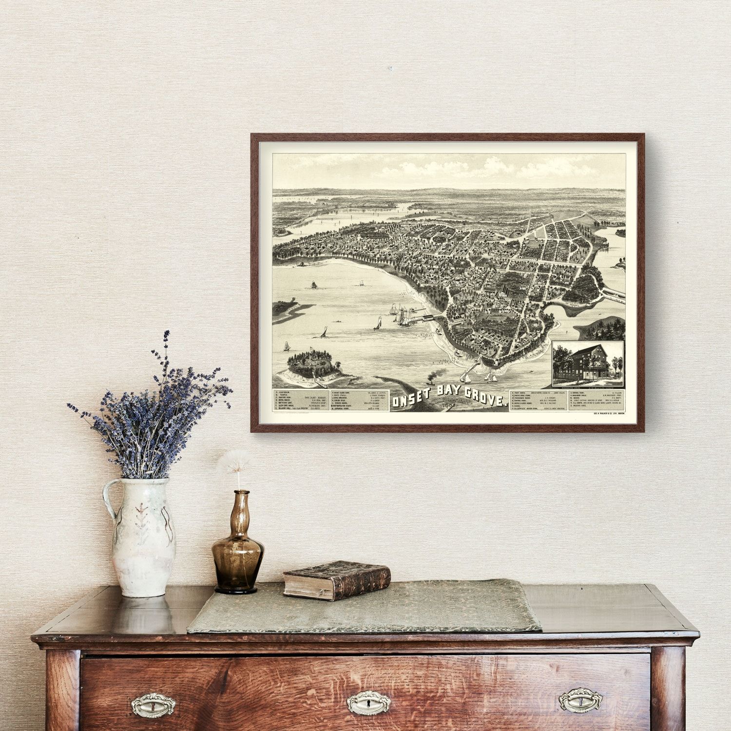Vintage Map of Onset Bay Grove, Massachusetts 1885