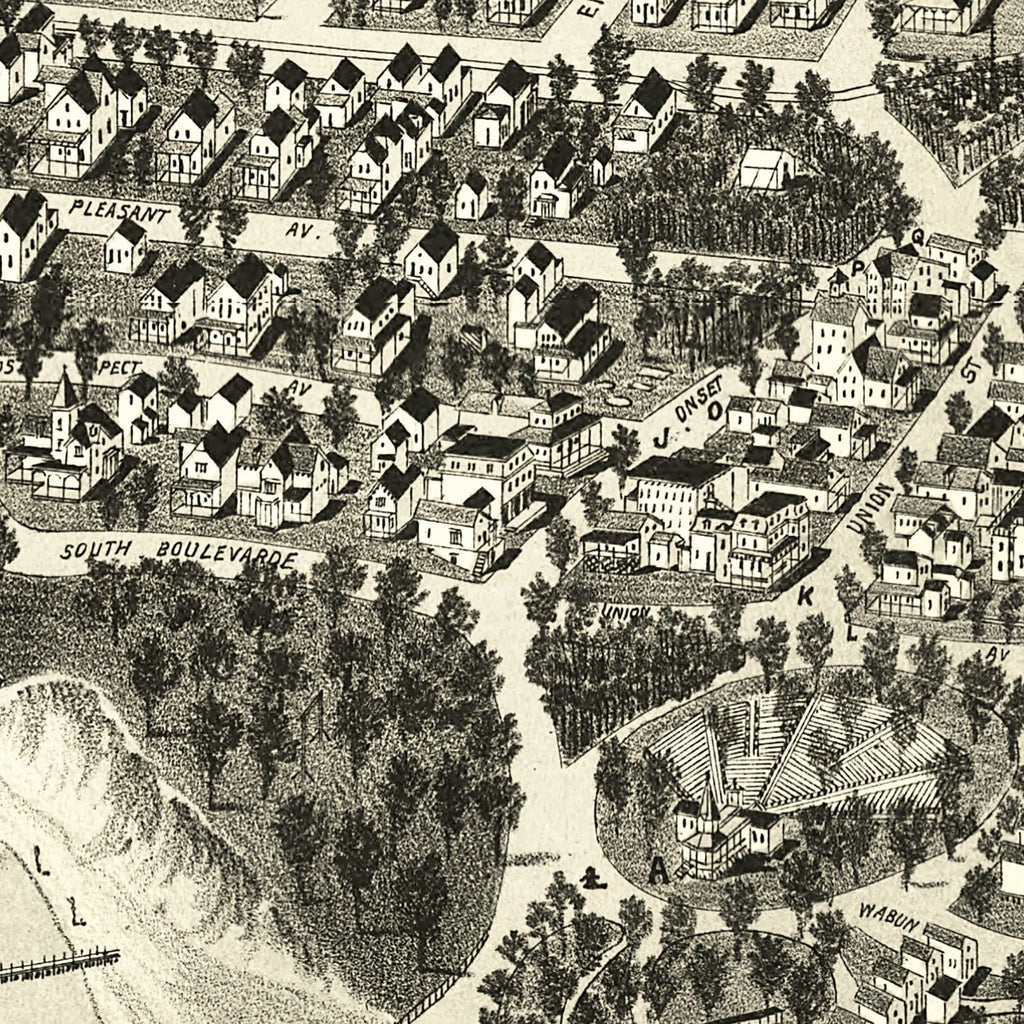 Vintage Map of Onset Bay Grove, Massachusetts 1885