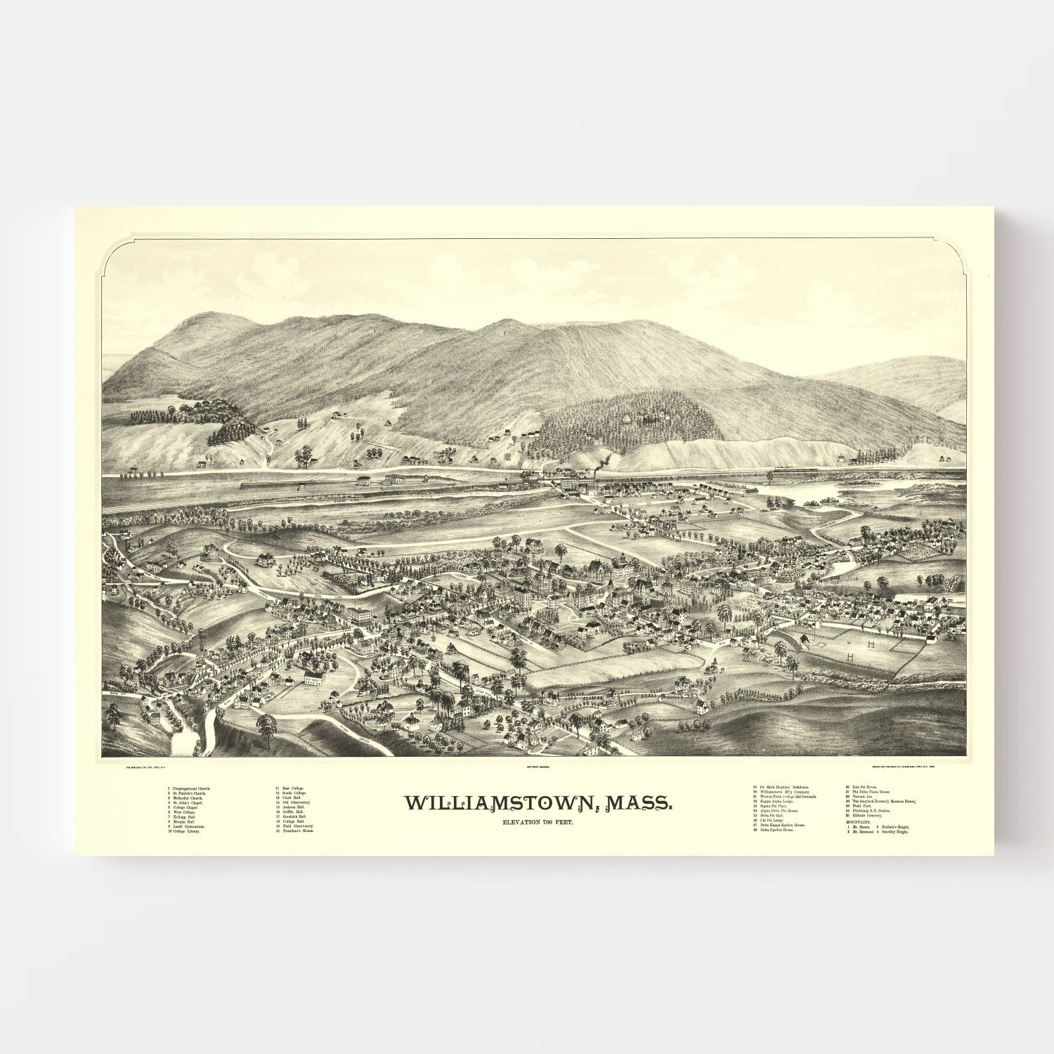 Vintage Map of Williamstown, Massachusetts 1898
