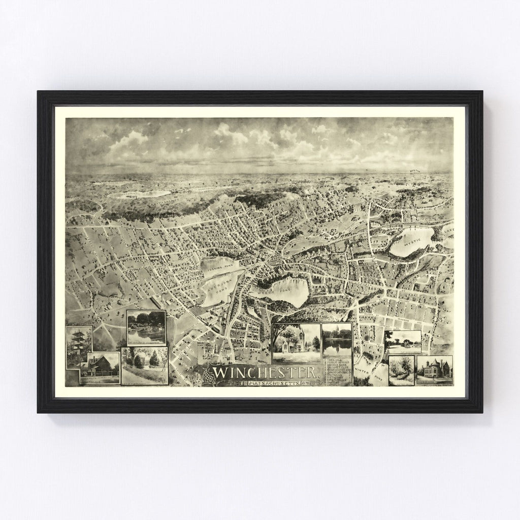 Vintage Map of Winchester, Massachusetts 1898