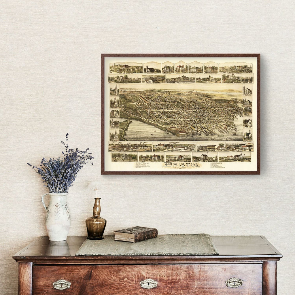 Vintage Map of Bristol, Rhode Island 1891