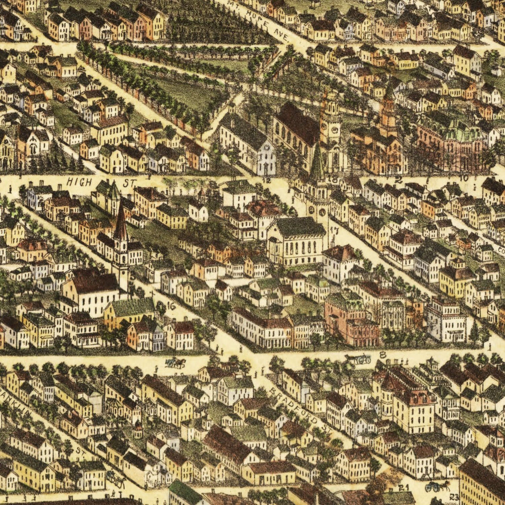 Vintage Map of Bristol, Rhode Island 1891