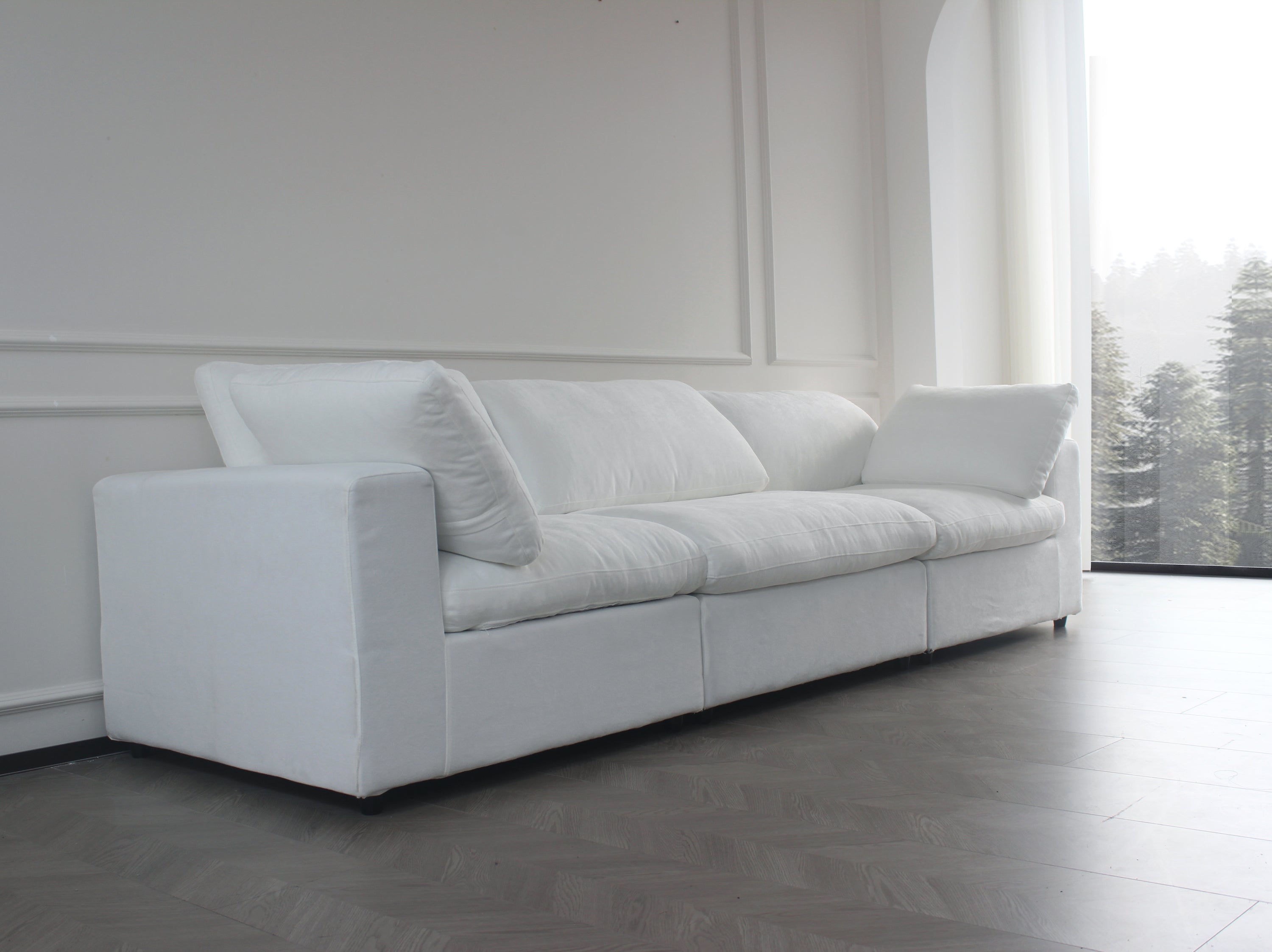 Oversized Cloud Modular Sectional Sofa,120' Down Filled Comfort 3Seater Sofa Couch for Living Room,Minimalist Wide Deep Seat Couches for Office Apartment  3Seaters