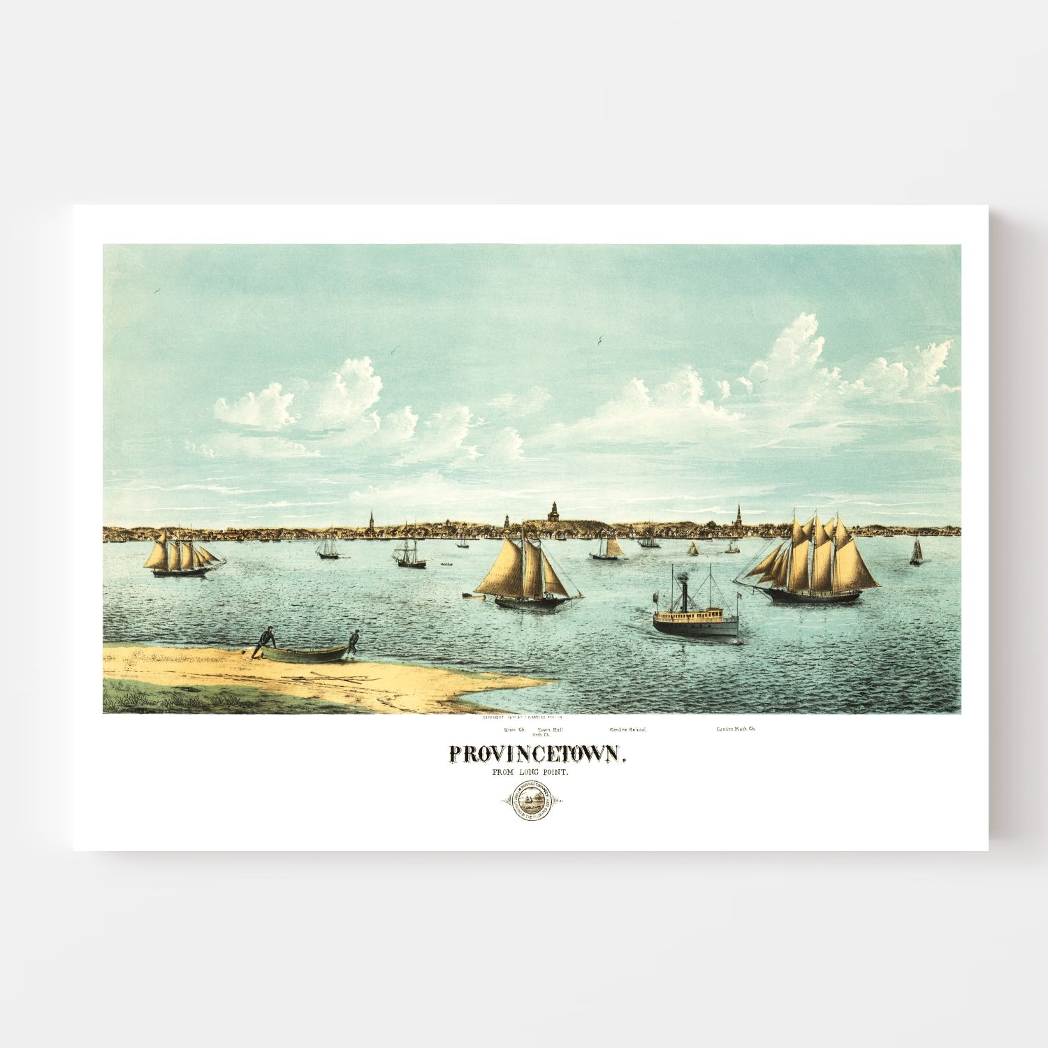Vintage Map of Provincetown, Massachusetts 1877