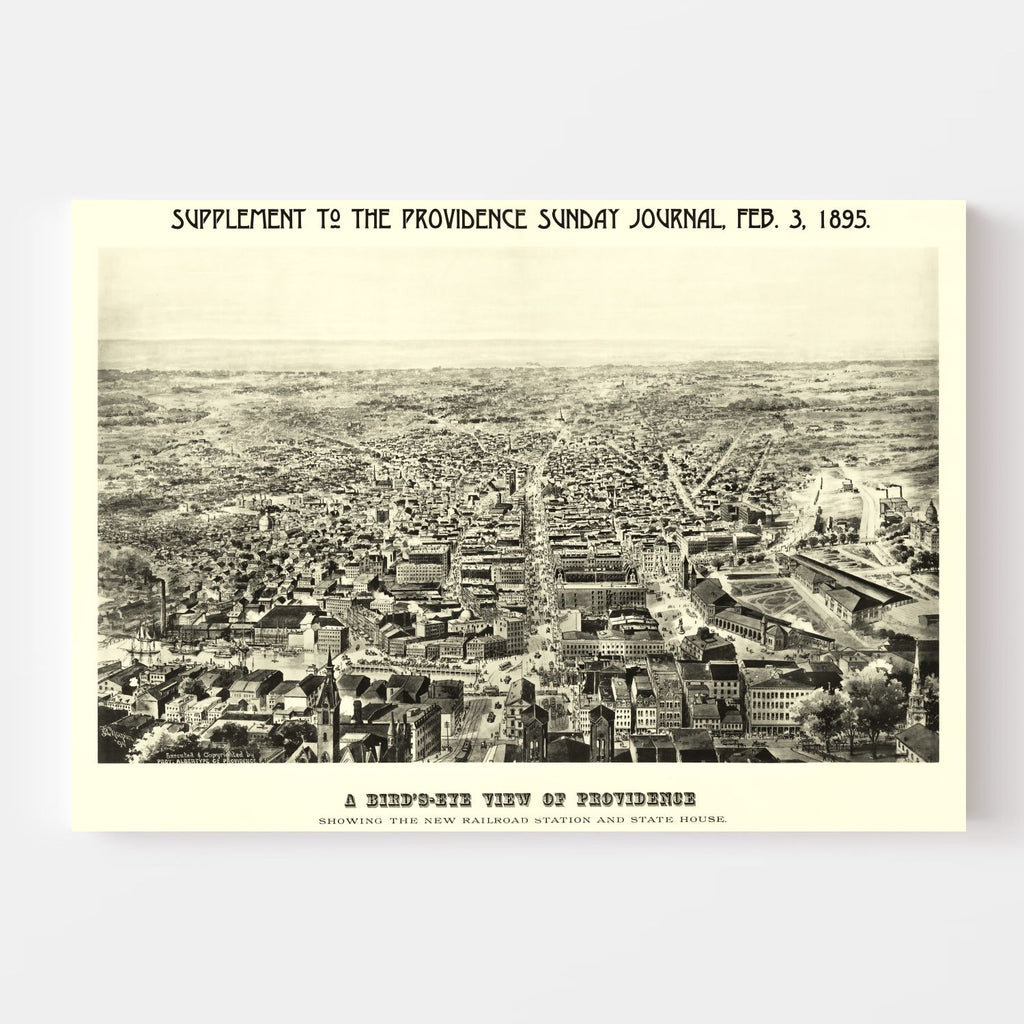 Vintage Map of Providence, Rhode Island 1895