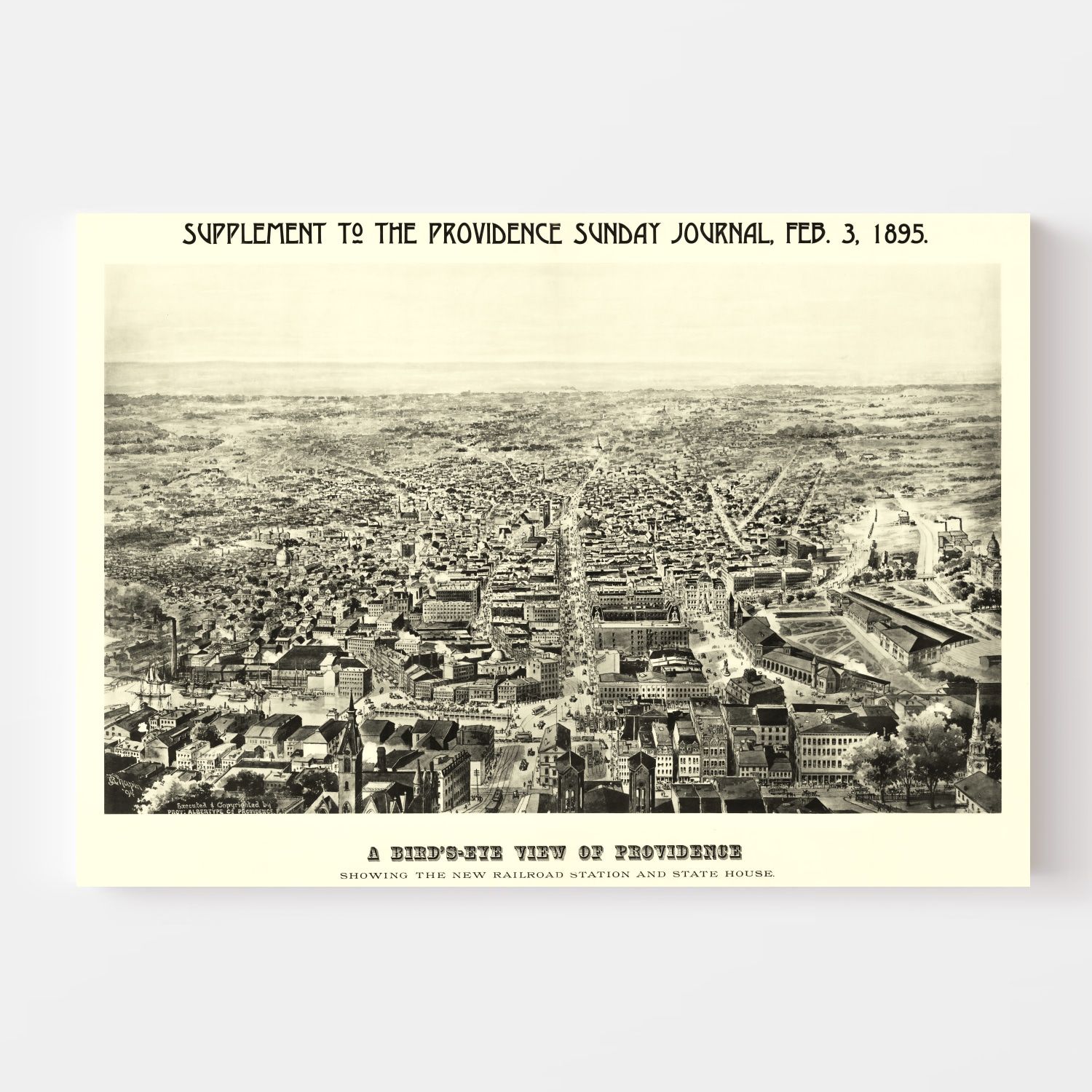 Vintage Map of Providence, Rhode Island 1895