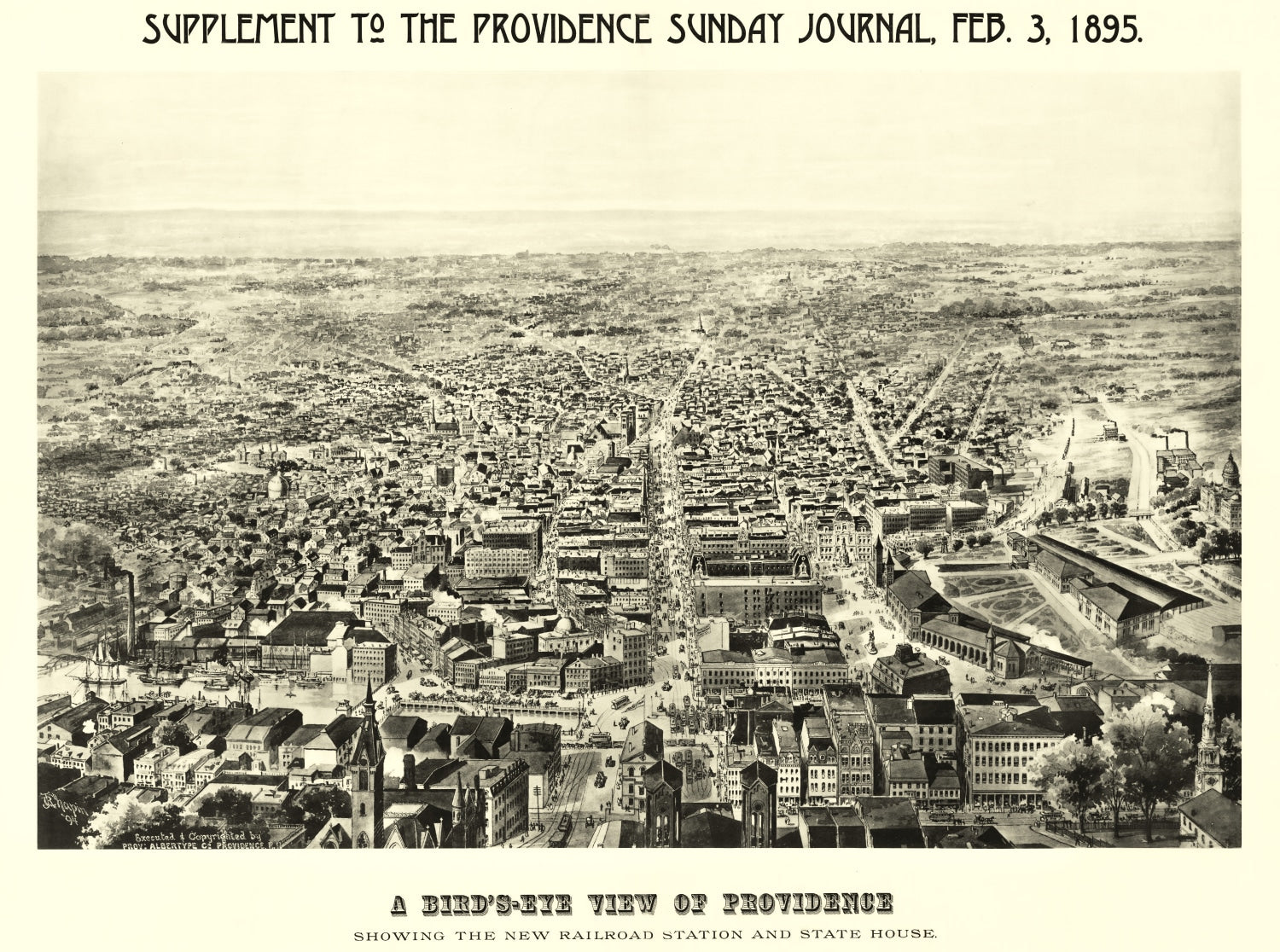 Vintage Map of Providence, Rhode Island 1895