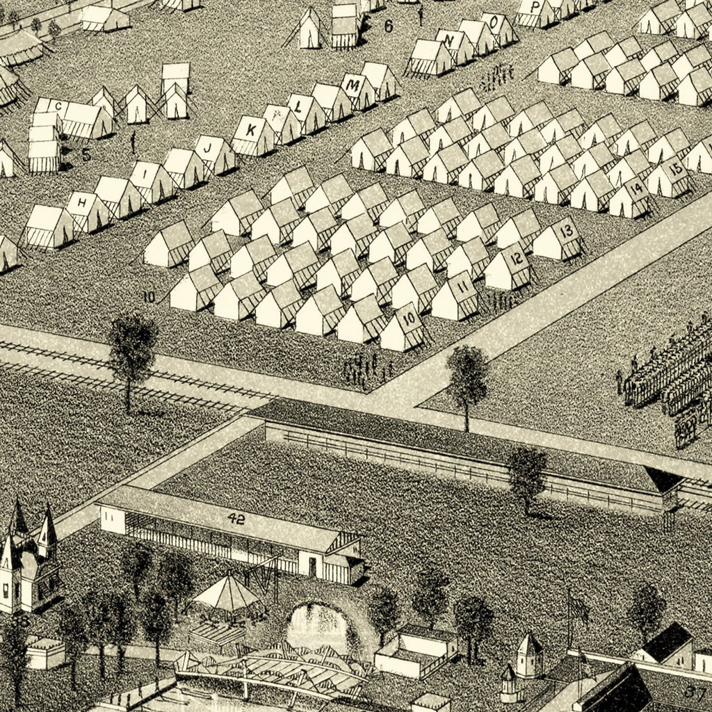 Vintage Map of Camp Wetmore, Rhode Island 1885