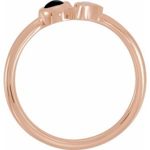 14K Rose Gold Natural White Opal & Natural Black Onyx Ring