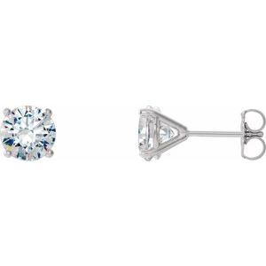 14K White Gold 5/8 CTW Lab-Grown Diamond 4-Prong Stud Earrings