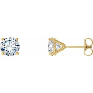14K Rose Gold 4 mm Round 4-Prong Cocktail-Style Earring Mounting – image 3
