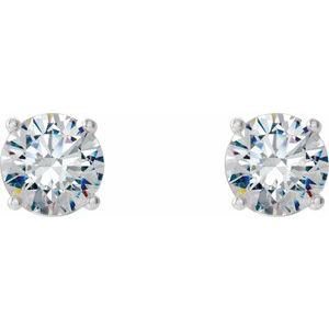 14K White Gold 1/2 CTW Lab-Grown Diamond 4-Prong Stud Earrings – image 2