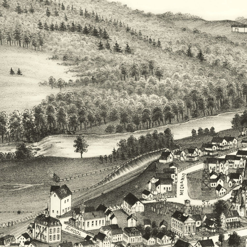 Vintage Map of Jewett City, Connecticut 1889