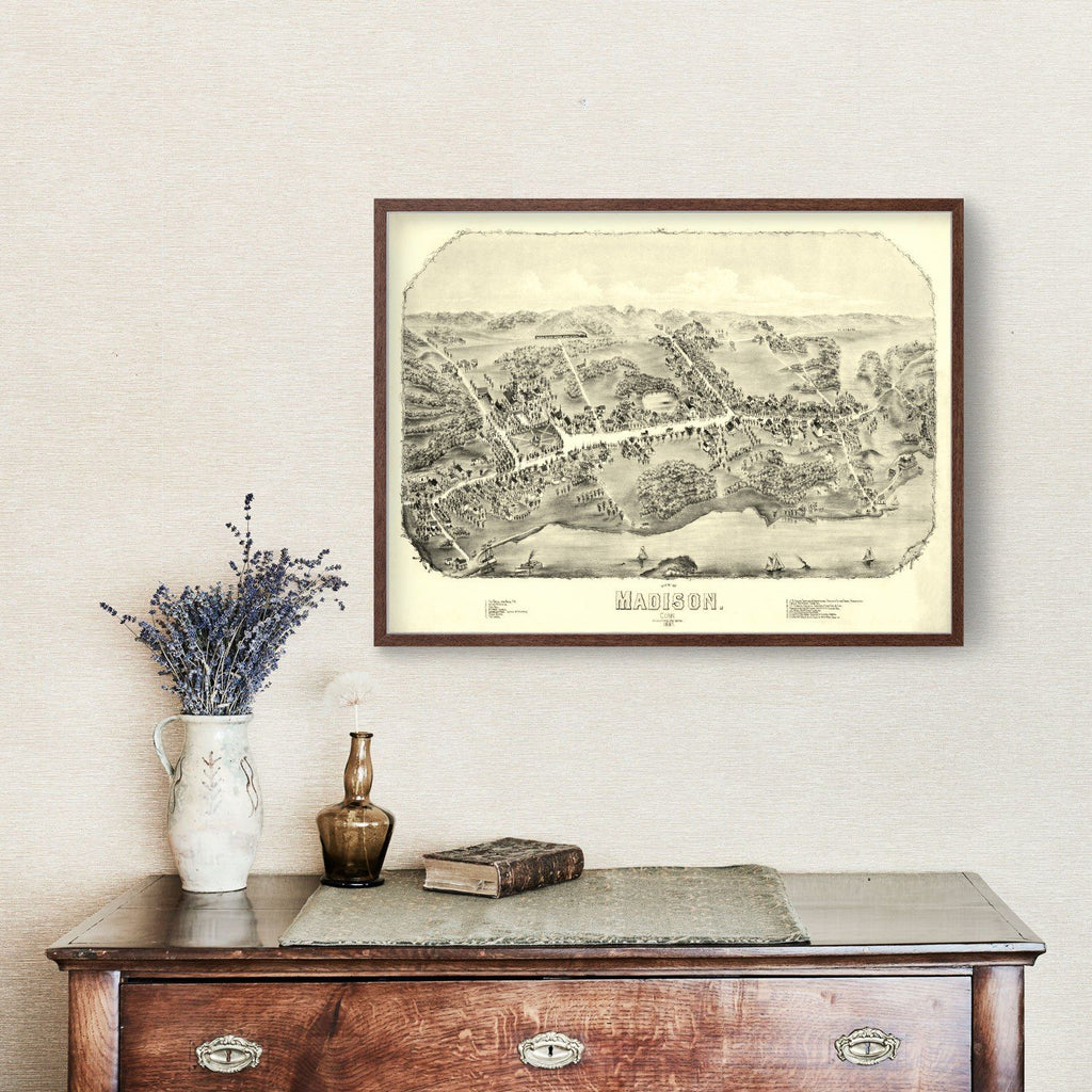 Vintage Map of Madison, Connecticut 1881