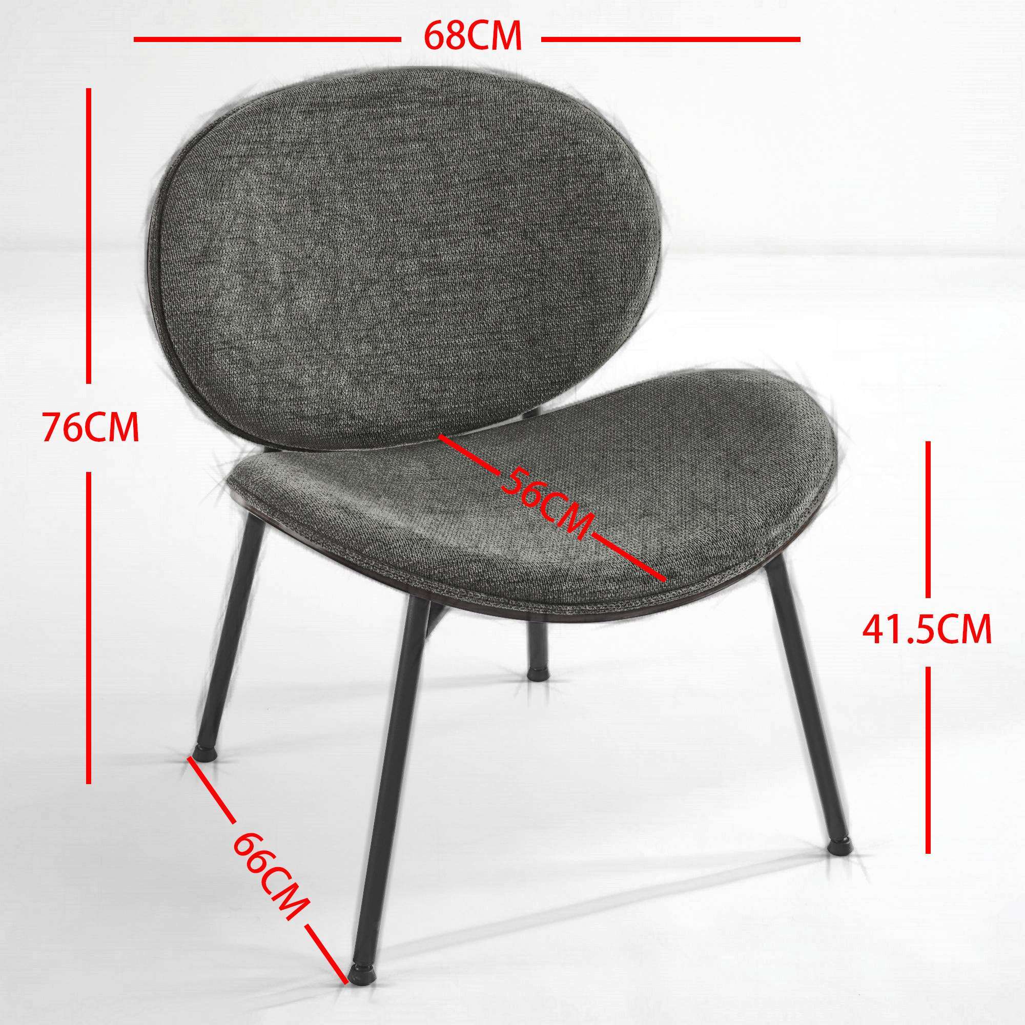 Mid-Century Modern Shell Chair Single Side Chair Tripod,bean paste pink fabric Lounge Chair in Walnut Finish Comfortable Backrest,Bean Paste Red color,SW1871PR