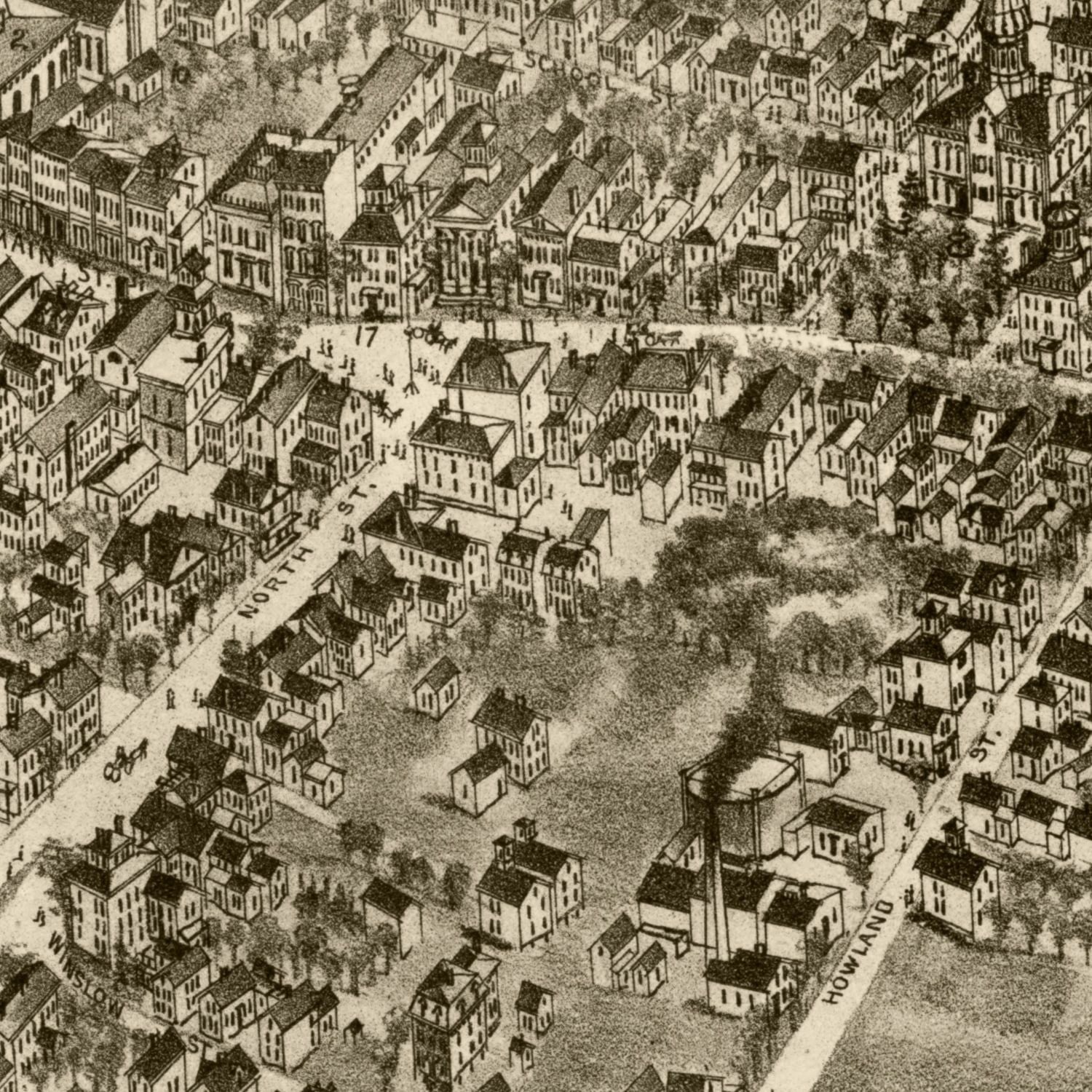 Vintage Map of Plymouth, Massachusetts 1882