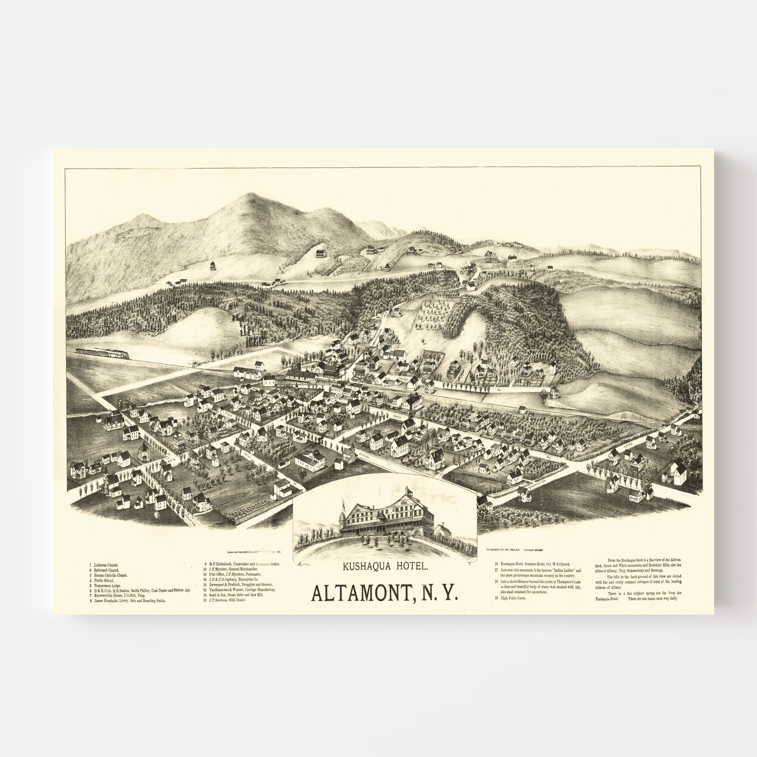 Vintage Map of Altamont, New York 1890