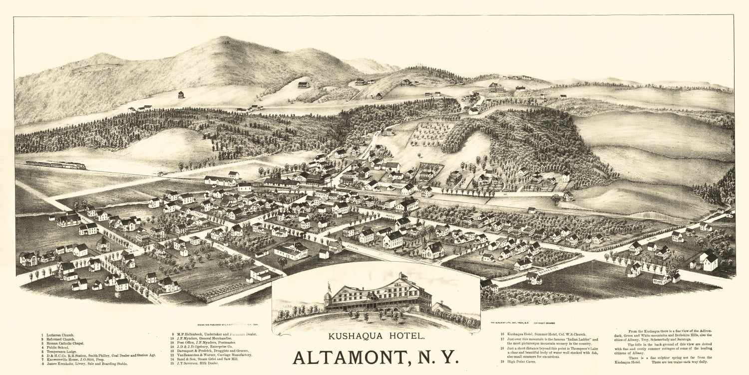 Vintage Map of Altamont, New York 1890