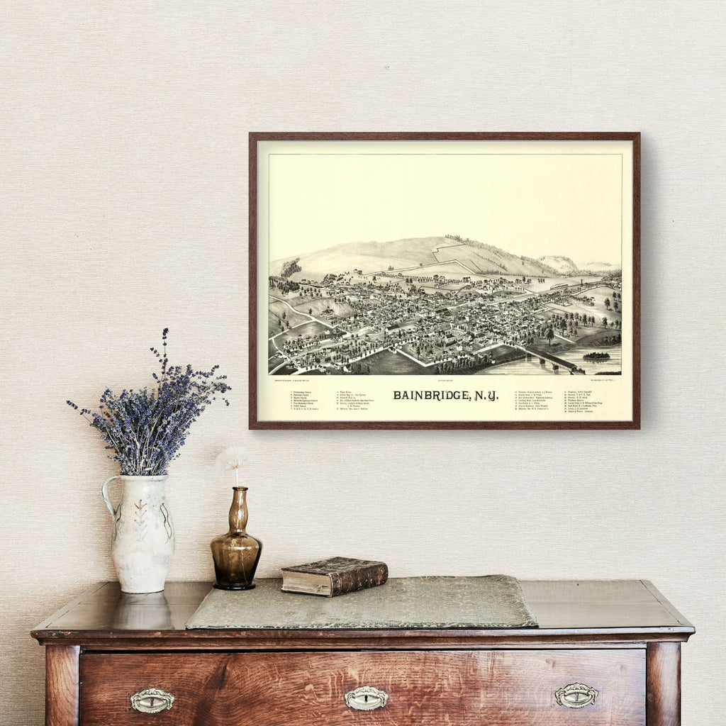 Vintage Map of Bainbridge, New York 1889