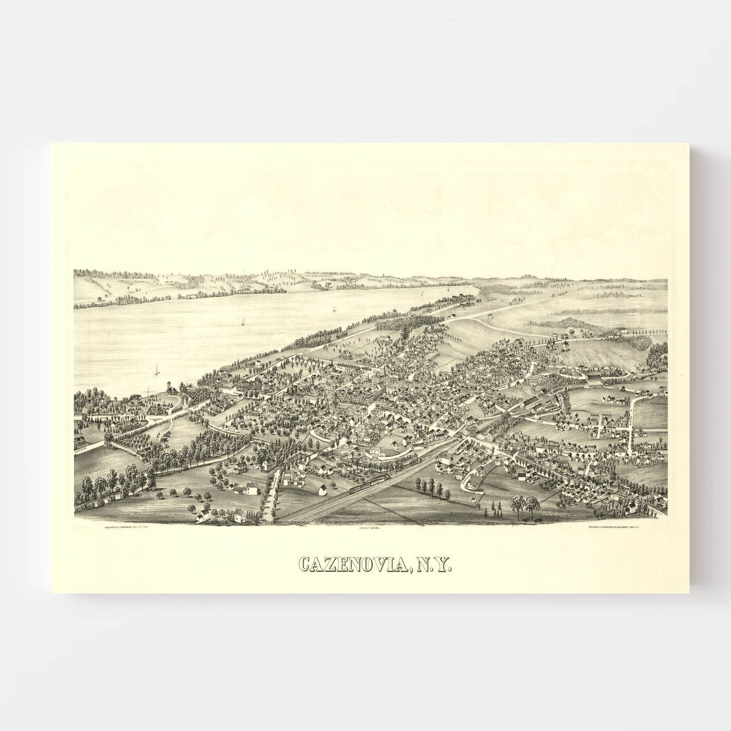 Vintage Map of Cazenovia, New York 1890
