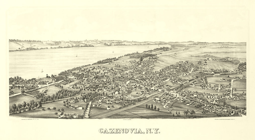 Vintage Map of Cazenovia, New York 1890