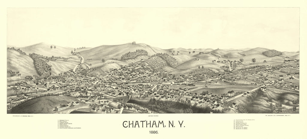 Vintage Map of Chatham, New York 1886