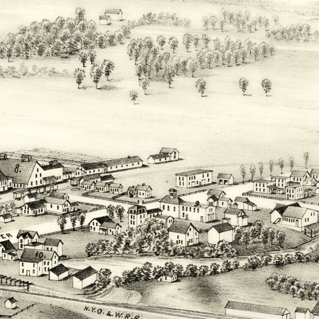 Vintage Map of Cleveland, New York 1890