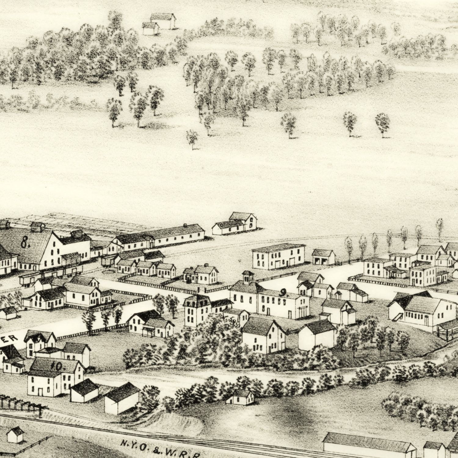 Vintage Map of Cleveland, New York 1890