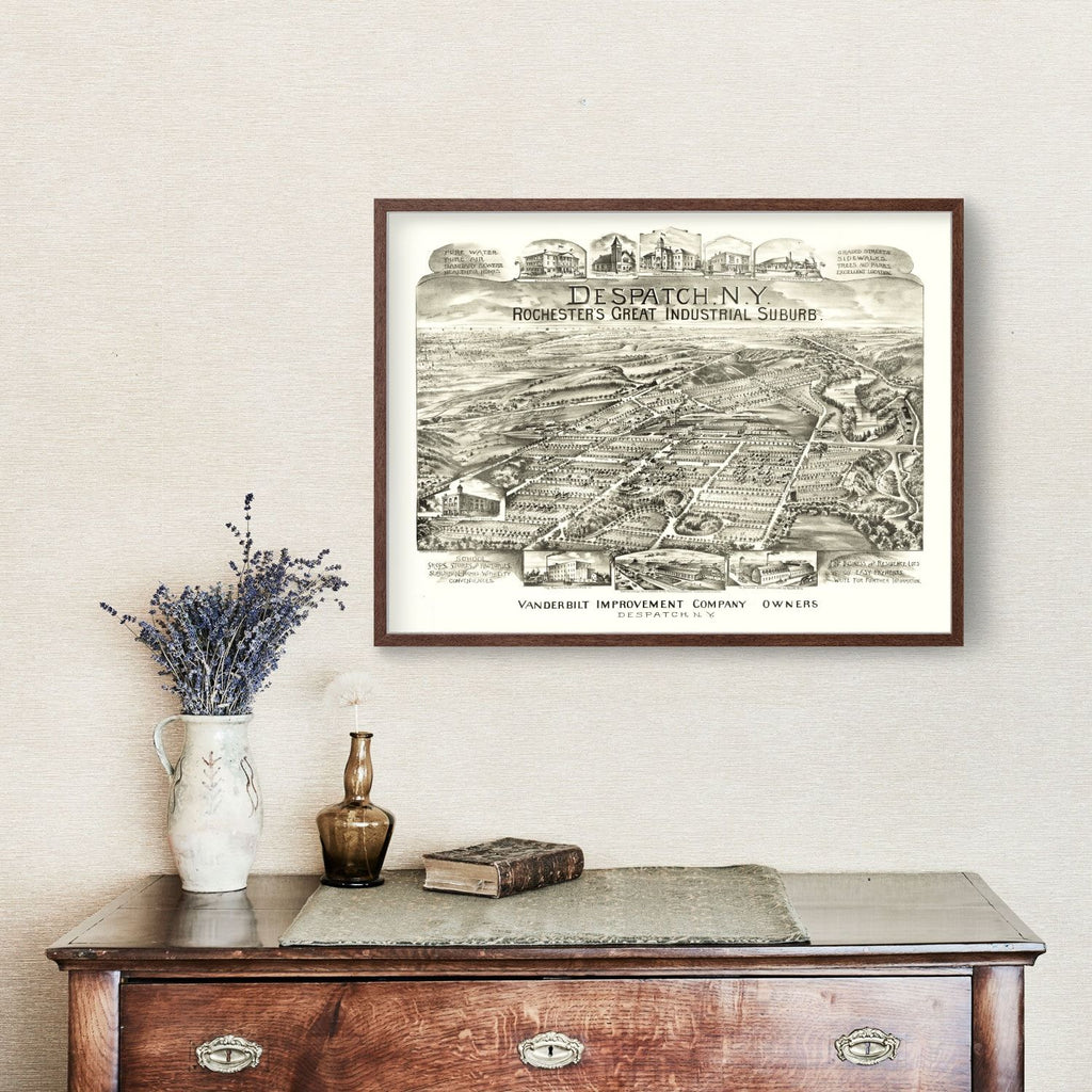 Vintage Map of Despatch, New York 1890