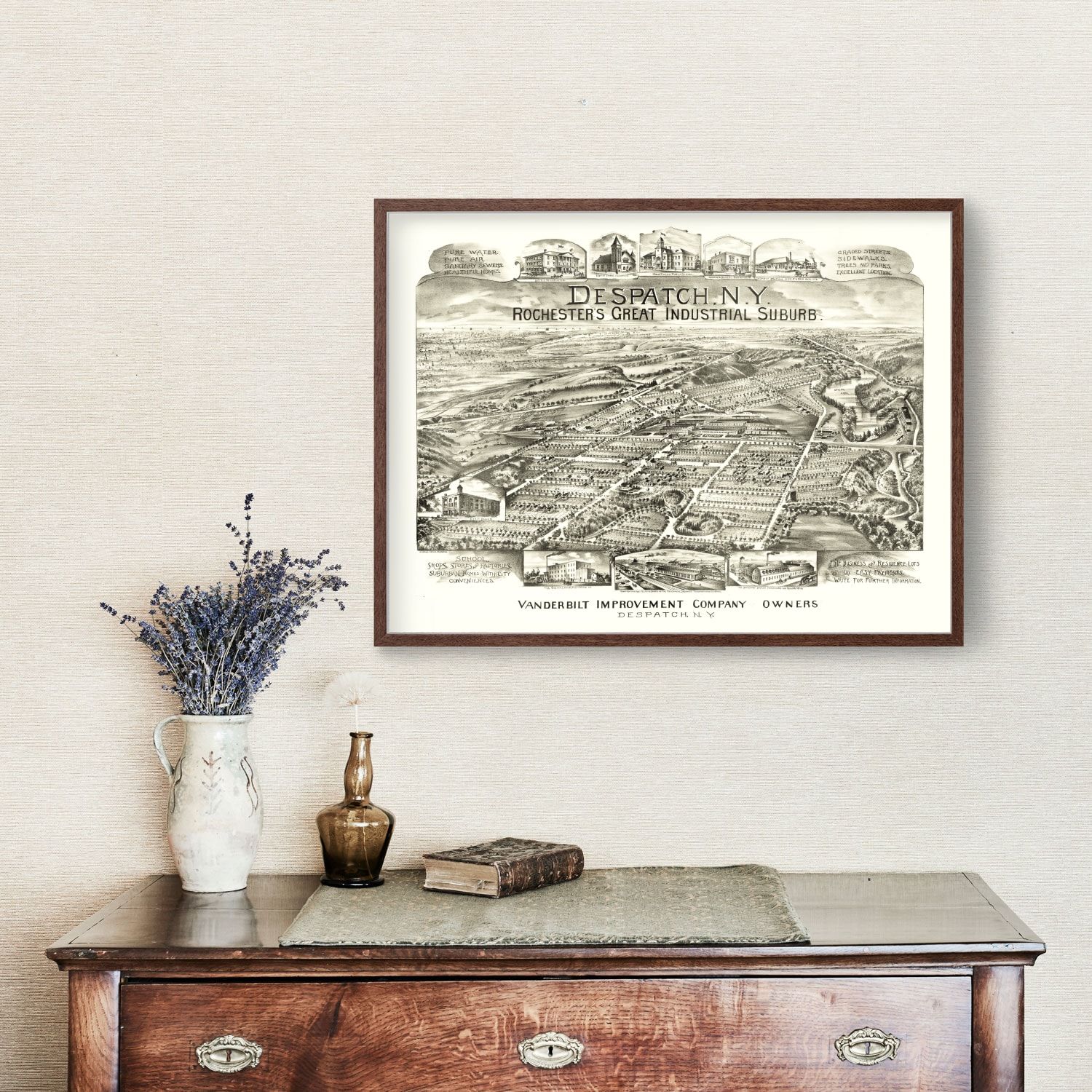 Vintage Map of Despatch, New York 1890